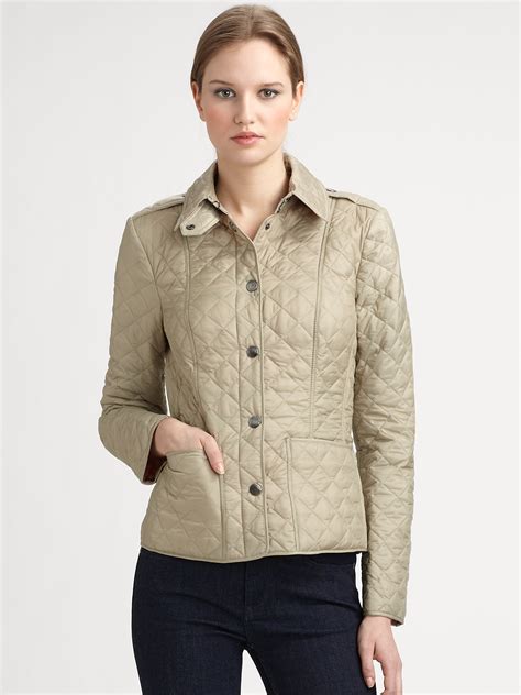 burberry quilted jacket green|Burberry brit quilted jacket women.